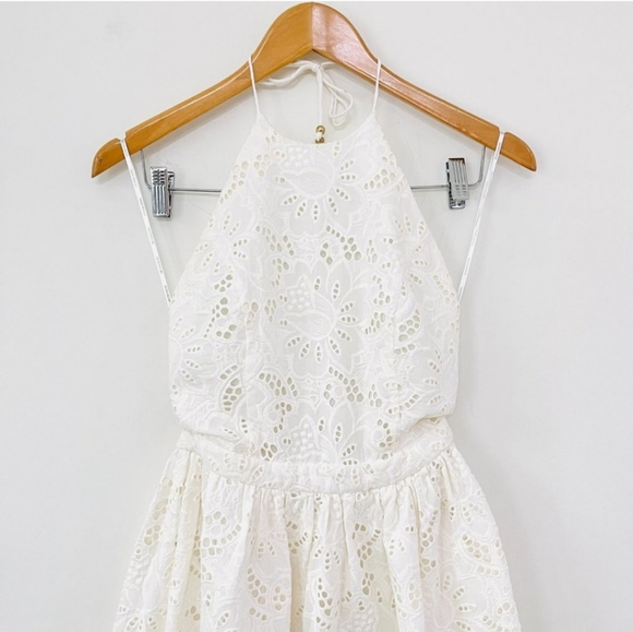 ZIMMERMANN Roamer White Eyelet Backless Halter Dress 💫RARE FIND💫 size 6 - Picture 5 of 9